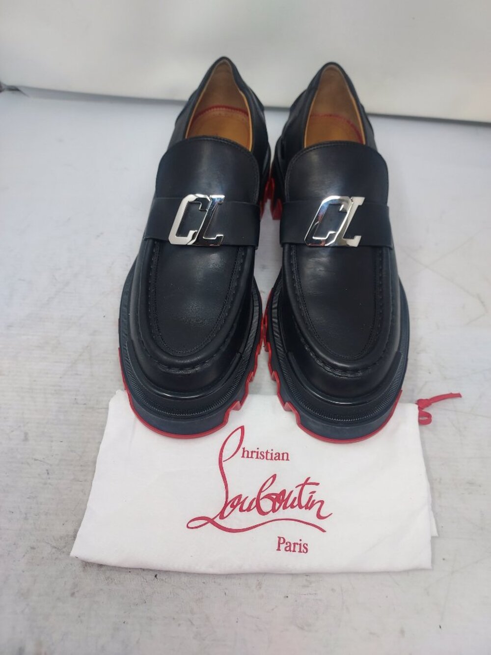 CHRISTIAN LOUBOUTIN MENS Black CL Moc Dune Loafer - Picture 8 of 12